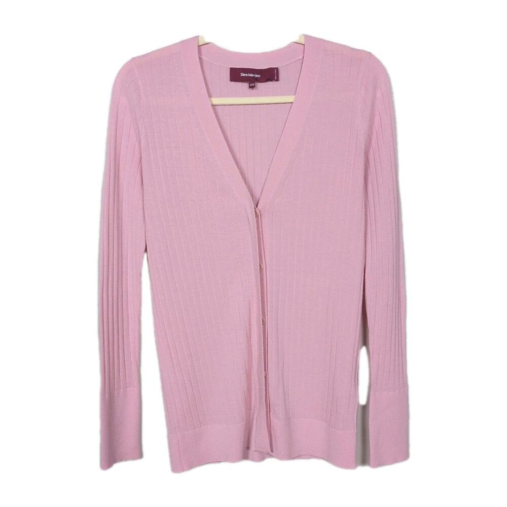 SIES MARJAN Pink V-Neck Buttoned Long Sleeve Cardigan Sweater Wool Women's XS